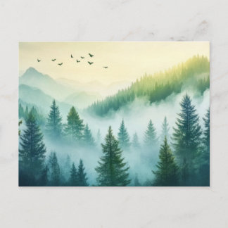 Foggy Forest Postcard