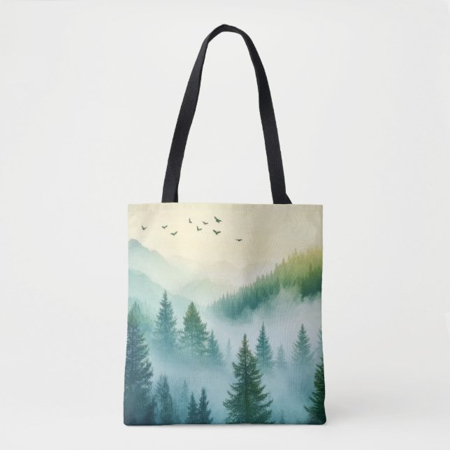 Foggy Forest Tote Bag (Front)