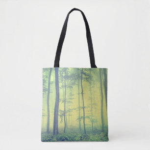 Foggy Forest: Vintage Spring Photo. Tote Bag