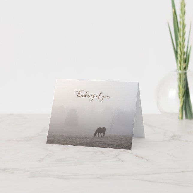 Foggy Grazing Thinking Of You Card (Front)