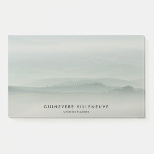 Foggy green morning in Tuscany with cypresses Post-it Notes