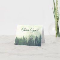 Foggy Green Pines Simple Rustic Wedding Photo