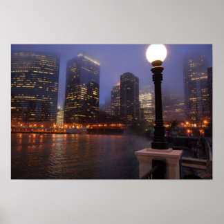 Foggy in Chicago Poster