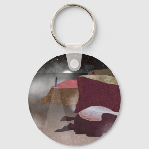 Foggy Lighthouse Key Ring