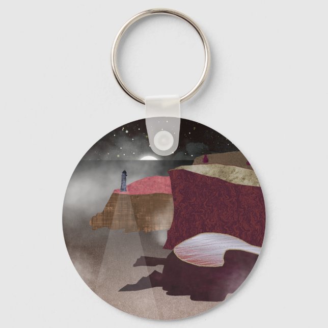 Foggy Lighthouse Key Ring (Back)