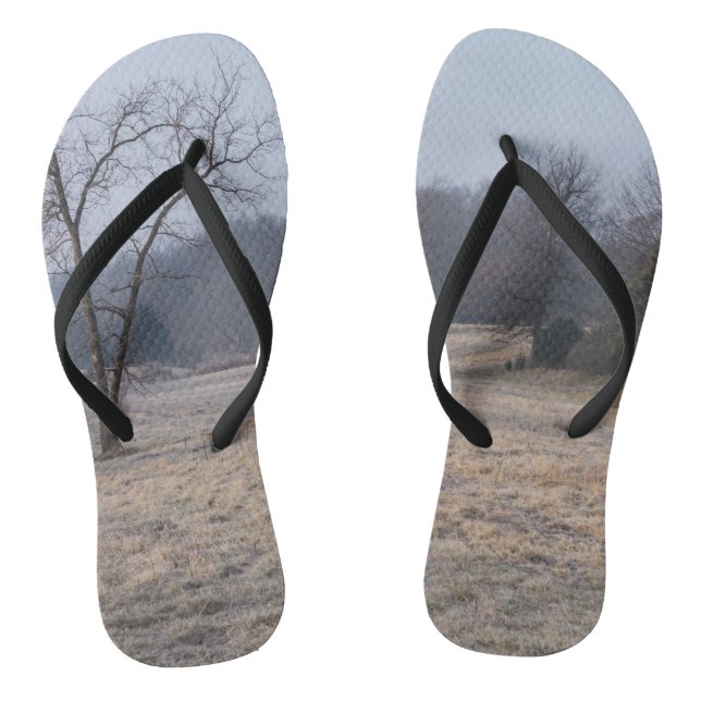 Foggy Meadow Flip Flops (Footbed)