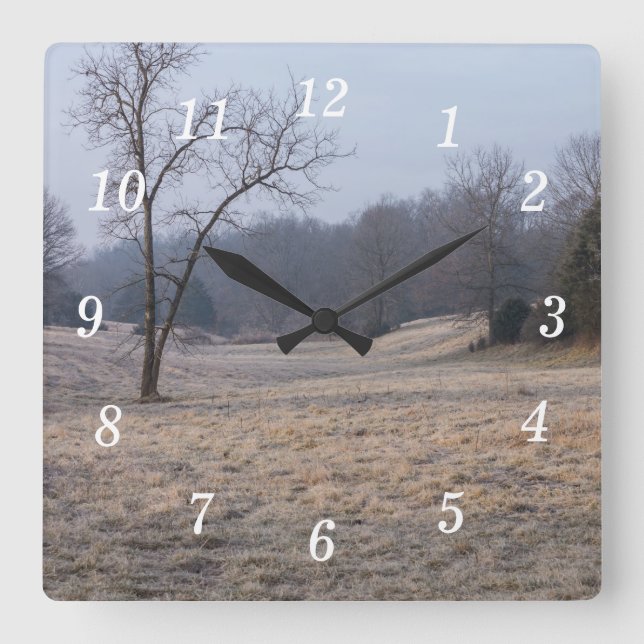 Foggy Meadow Wall Clock (Front)