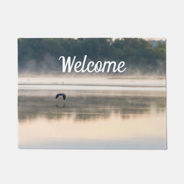 Foggy Morning Flight Welcome Doormat (Front)