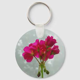 Foggy Morning Geranium Keychain