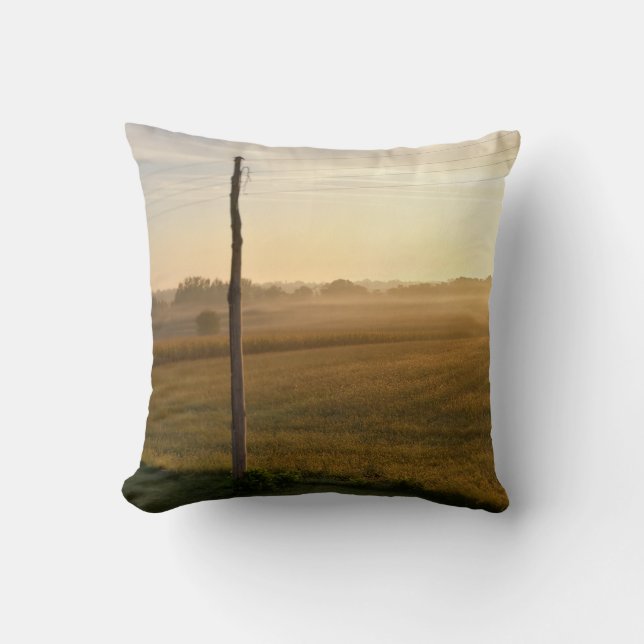 Foggy Morning Nature Photography Cushion (Front)