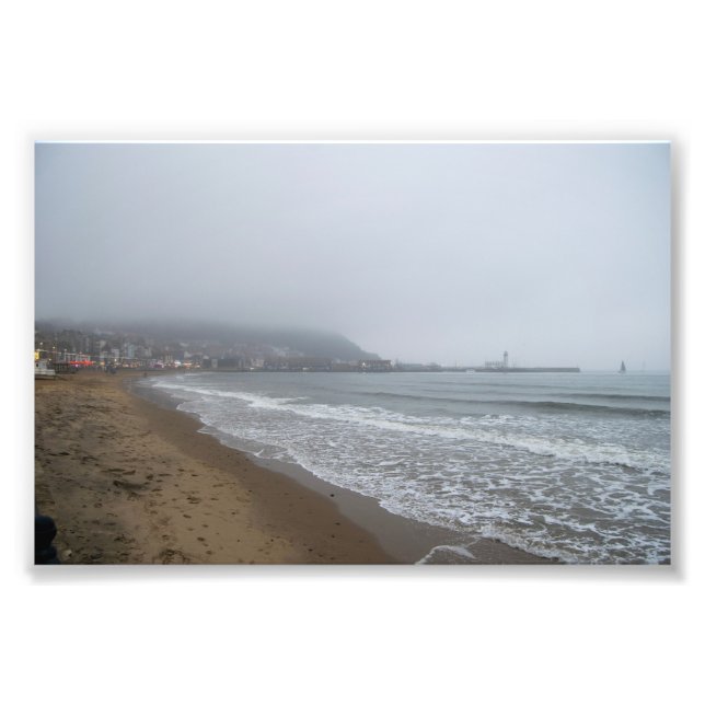 Foggy Morning on South Bay Beach, Scarborough Photo Print (Front)