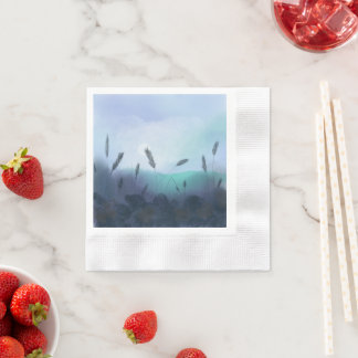 Foggy morning over the cornfield  napkin