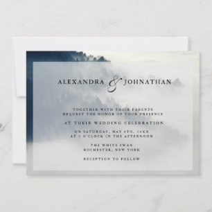 Foggy Mountain Range Wedding Invitation
