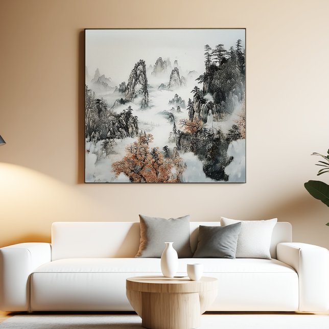 Foggy Mountain Zen Minimalist Wall Art (Creator Uploaded)