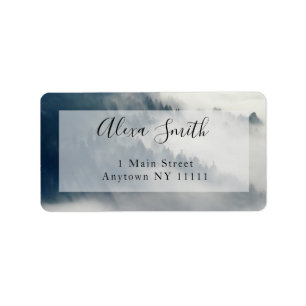 Foggy Mountains Modern Return Address Label