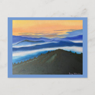 Foggy mountains postcard
