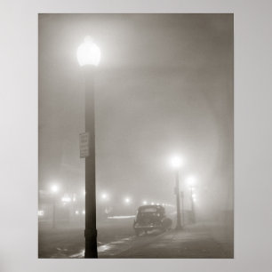 Foggy Night, 1941. Vintage Photo Poster