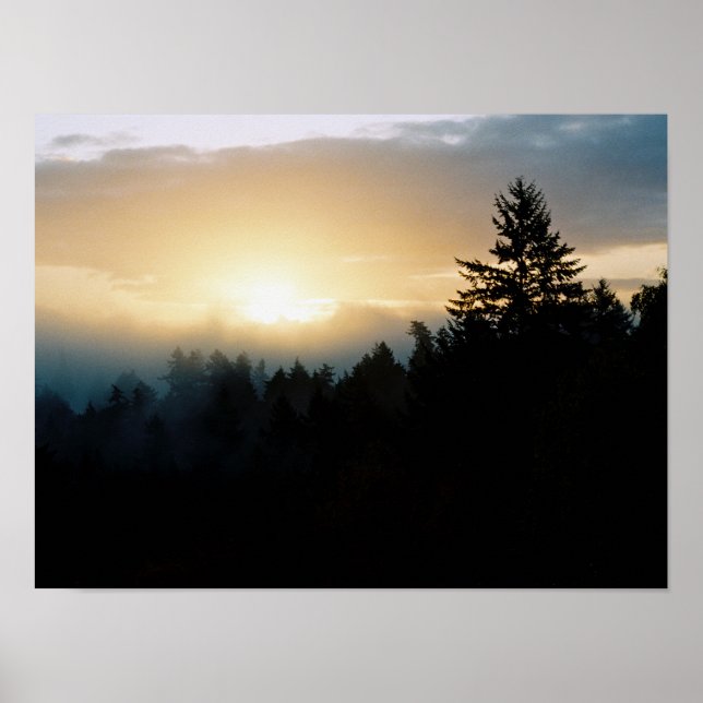 Foggy Northwest sunrise poster (Front)