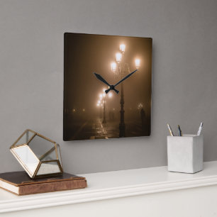 Foggy Piazza San Marco, Venice Square Wall Clock