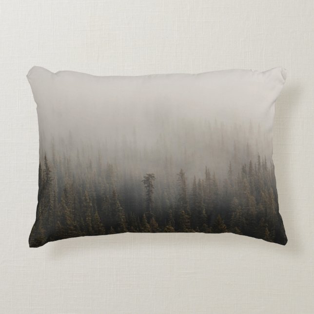 FOGGY PINE TREES DECORATIVE CUSHION (Front)