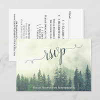 Foggy Pines Rustic Green Forest Outdoor Wedding