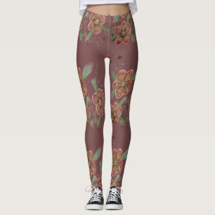 Foggy Rose Flowered Leggings