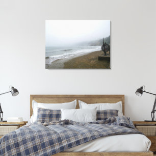 Foggy Scarborough Beach Canvas Print