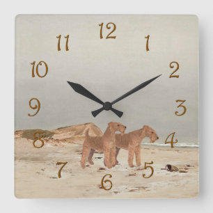 Foggy Seashore Square Wall Clock