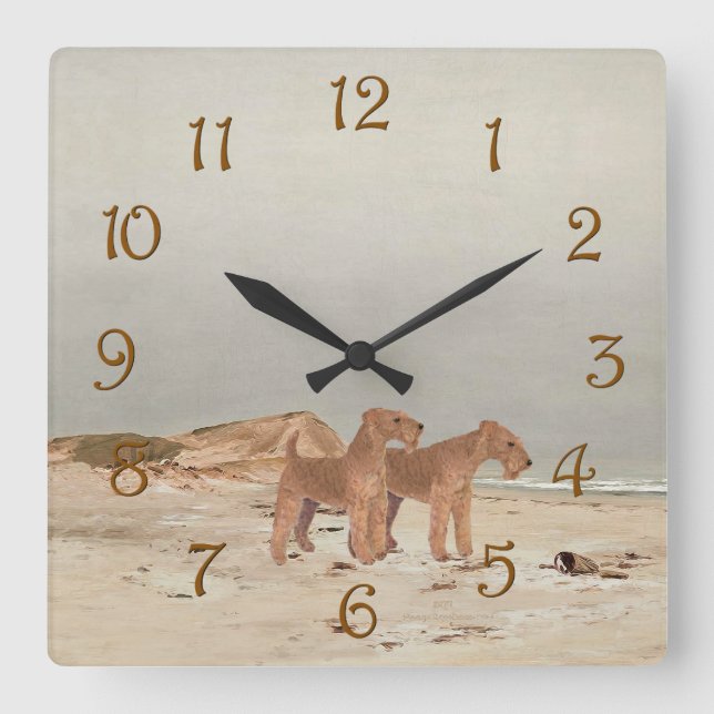 Foggy Seashore Square Wall Clock (Front)