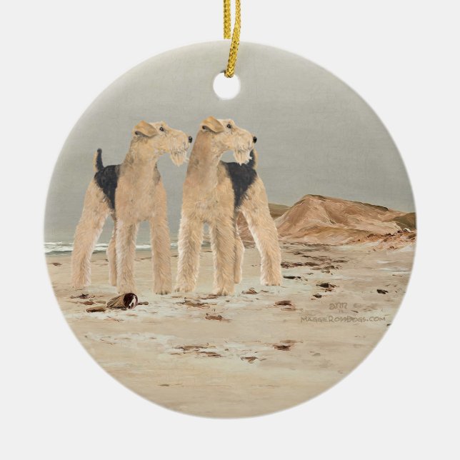 Foggy Seaside Ceramic Tree Decoration (Front)