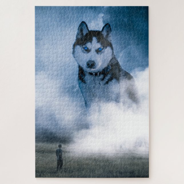 Foggy Spirit Husky | Modern Fantasy Jigsaw Puzzle (Vertical)
