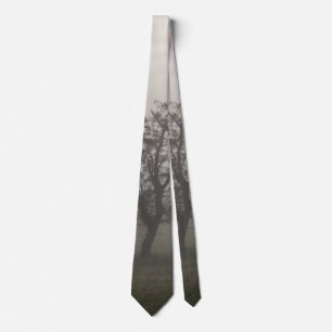 Foggy Starburst Tree Landscape Neck Tie