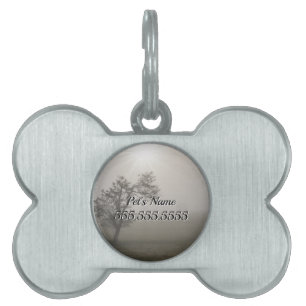 Foggy Starburst Tree Landscape Pet ID Tag