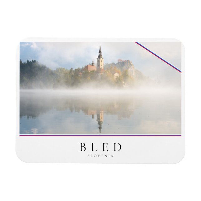 Foggy sunrise at Lake Bled Magnet (Horizontal)
