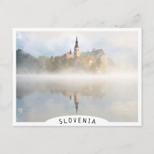 Foggy sunrise at Lake Bled Postcard