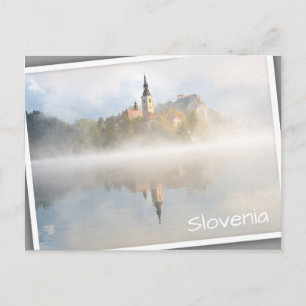Foggy sunrise at Lake Bled Postcard