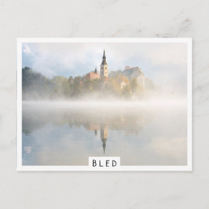 Foggy sunrise at Lake Bled Postcard