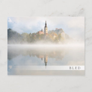 Foggy sunrise at Lake Bled Postcard