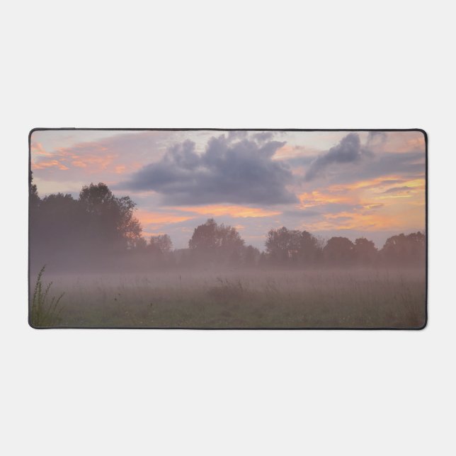 Foggy sunset desk mat (Front)