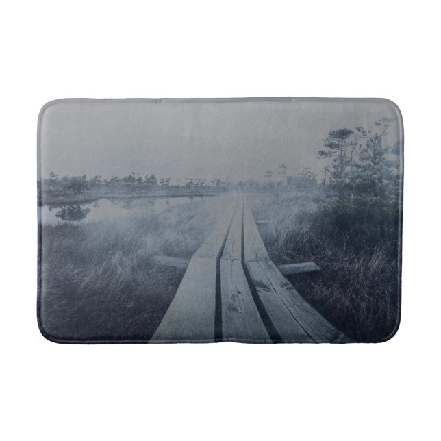 Foggy swamp landscape bath mat (Front)