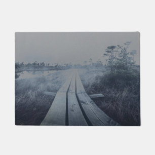 Foggy swamp landscape doormat