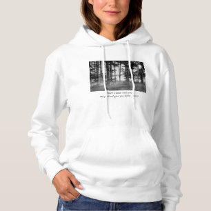 Foggy Trees At Table Rock Grayscale Bible Verse Hoodie
