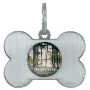 Foggy Trees At Table Rock Pet ID Tag