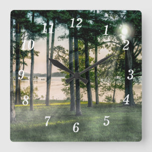Foggy Trees At Table Rock Wall Clock
