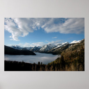 Foggy valley in the Colorado mountains Poster
