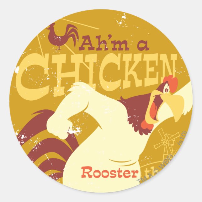 Foghorn Ah'm a chicken Classic Round Sticker (Front)