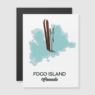 Fogo island Canada map poster