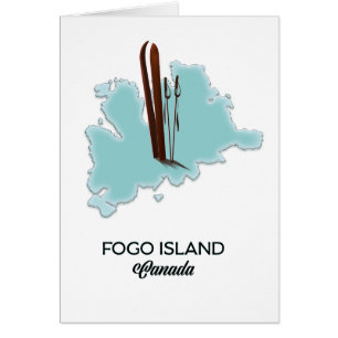 Fogo island Canada map poster