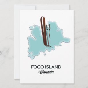 Fogo island Canada map poster