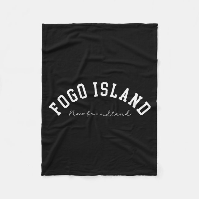 Fogo Island Newfoundland Canada College Text  Fleece Blanket (Front)